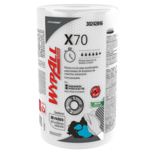 Paños de limpieza Wypall X-70 Plus, rollo x 88 hjs