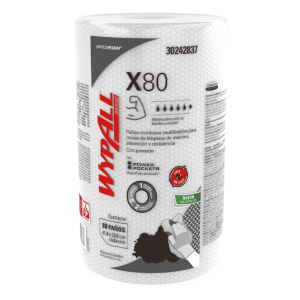 Paños de limpieza Wypall X-80 Plus, rollo x 80 hjs