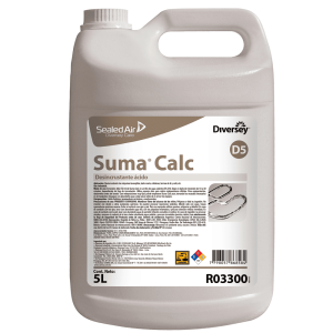 Quitasarro y abrillantador de acero para cocinas Suma Calc, bidón x 5 lts