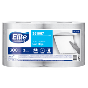 Papel Toalla Elite Plus blanco, bolsa x 2 x 300 mts