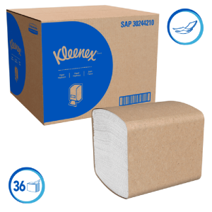 Pack de papel higiénico Kleenex Bulk Pack interfoliado doble hoja de 250 hojas.