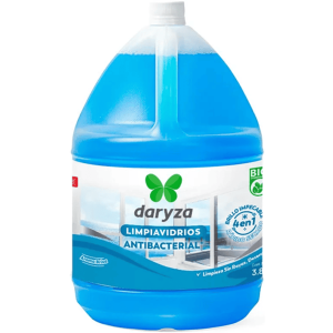 Galón de limpiavidrios antibacterial Daryza con aroma a brisa.