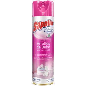 Envase en spray de ambientador Sapolio con aroma a arrullos de bebé de 360 ml.