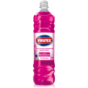 Frasco de limpiador desinfectante Virutex con aroma a primavera de 900 ml.