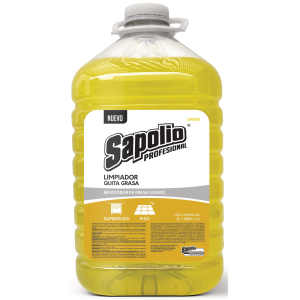 Bidón de sacagrasa Sapolio con aroma a limón de 5 litros