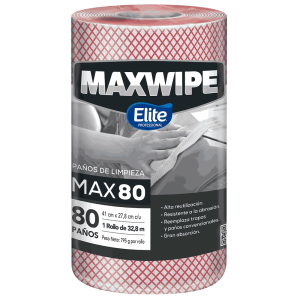 paños de limpieza Elite MaxWipe Max80 rojo, rollo x 80 hjs