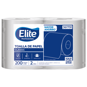 papel toalla Elite Classic blanco uso diario 200 m