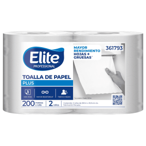 papel toalla Elite Plus blanco alta absorción 200 m